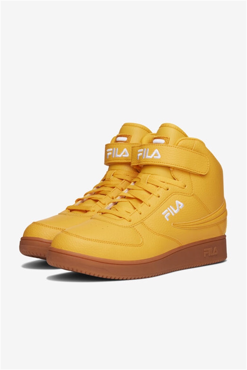 Orange / White Men's Fila A-High Gum Shoes | Saudi Arabia-856024