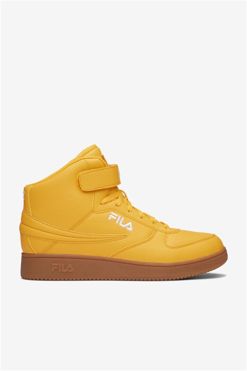 Orange / White Men\'s Fila A-High Gum Shoes | Saudi Arabia-856024