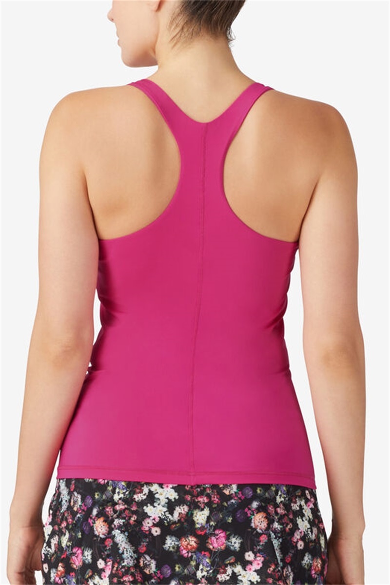 Pink Peacock Women's Fila Kick Serve Racerback Tanks | Saudi Arabia-249706