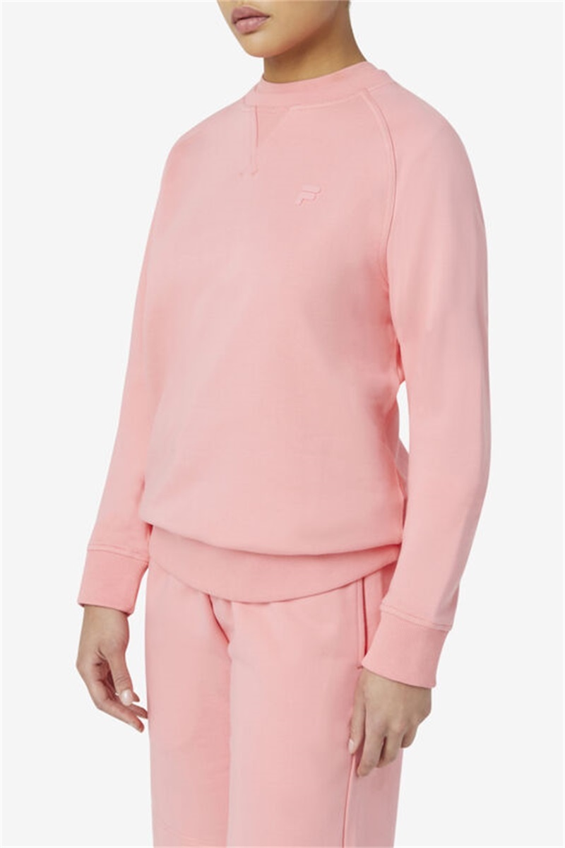 Pink Women's Fila Logan Crewneck Sweatshirts | Saudi Arabia-035982