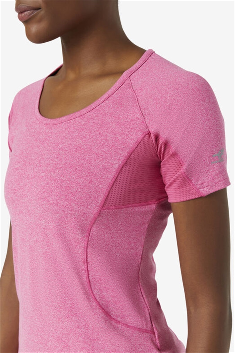 Pink Women's Fila Pickleball Short Sleeve Tops | Saudi Arabia-461379