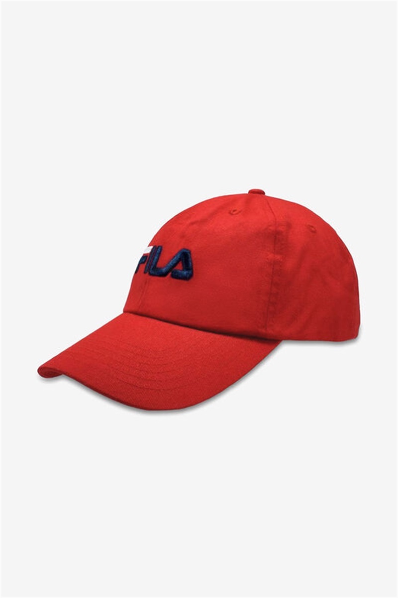 Red Men's Fila Embroidered Logo Baseball Hats | Saudi Arabia-847061