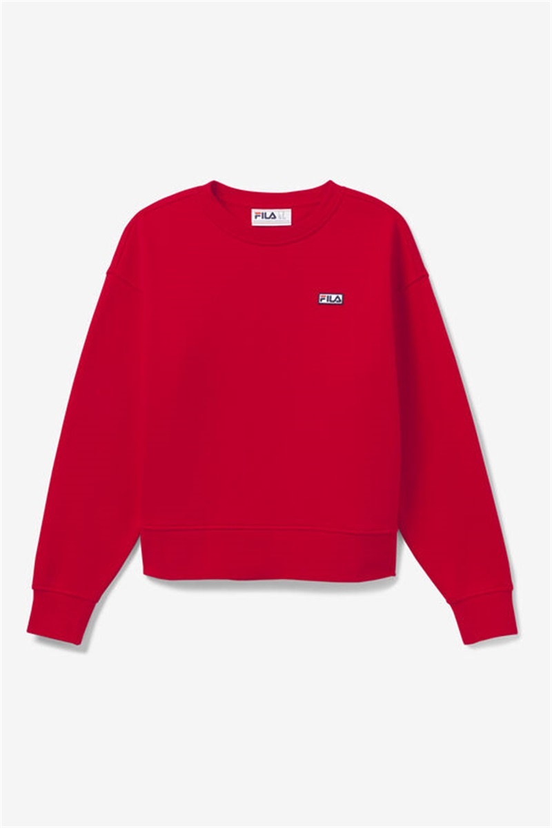 Red Women\'s Fila Stina Crew Sweatshirts | Saudi Arabia-625318