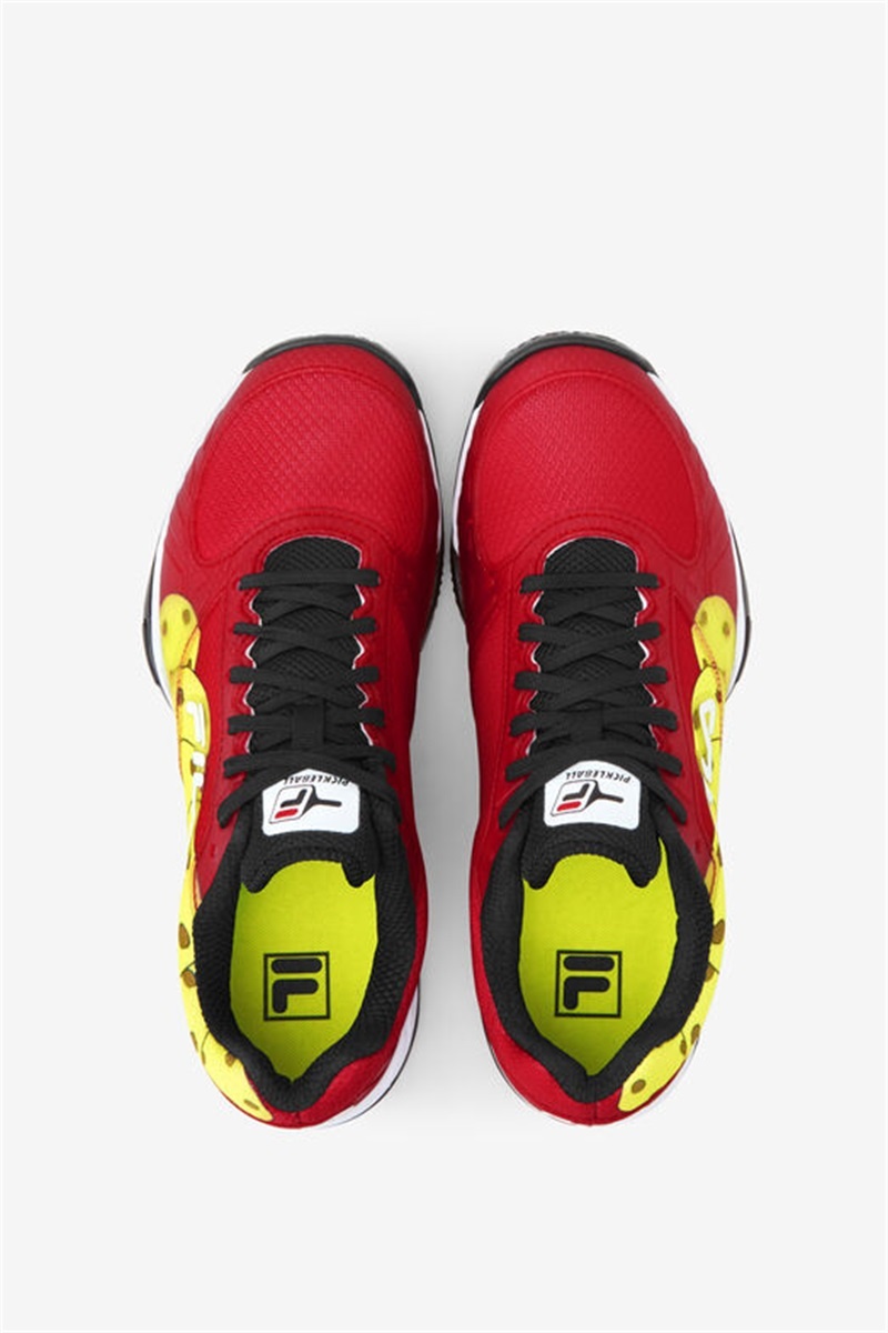 Red / Black / Yellow Men's Fila Volley Zone Shoes | Saudi Arabia-742965