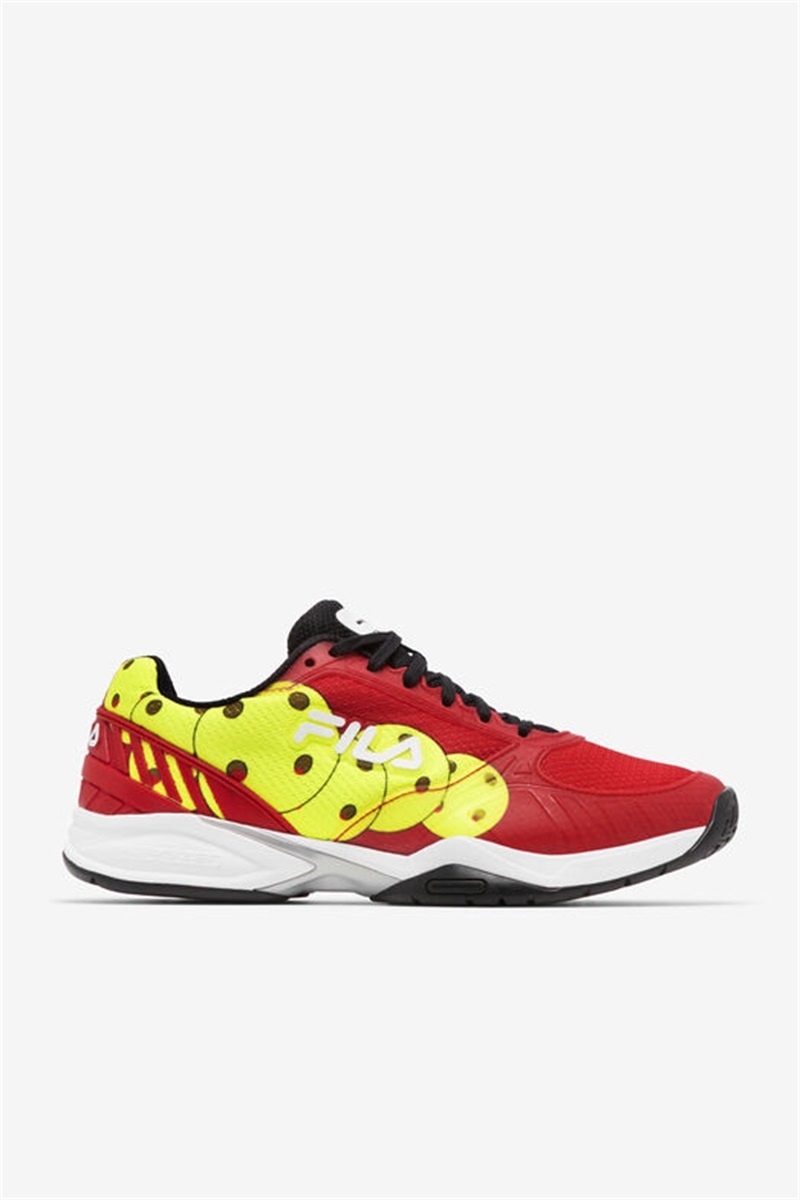 Red / Black / Yellow Men\'s Fila Volley Zone Shoes | Saudi Arabia-742965