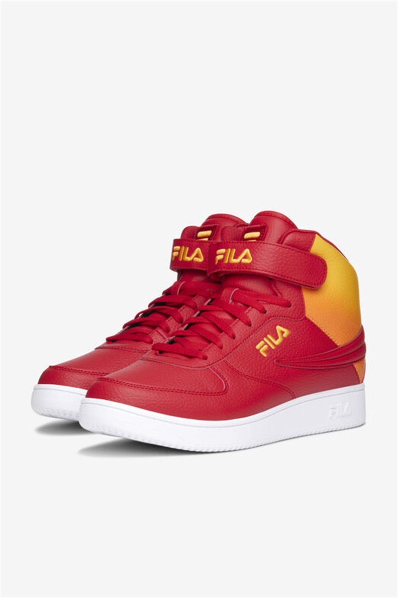 Red / Lemon / Orange Men's Fila A-High Fade Shoes | Saudi Arabia-976538