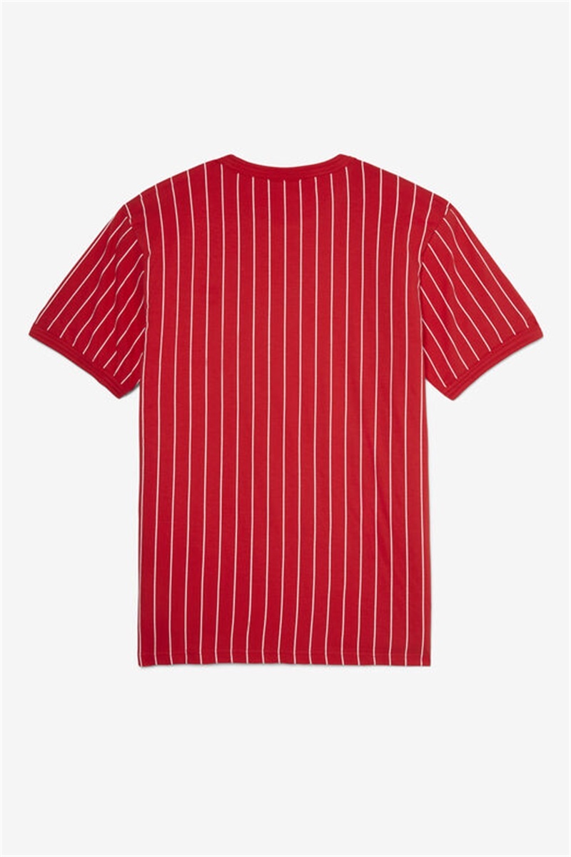 Red / White Men's Fila Guillo Tee | Saudi Arabia-139054