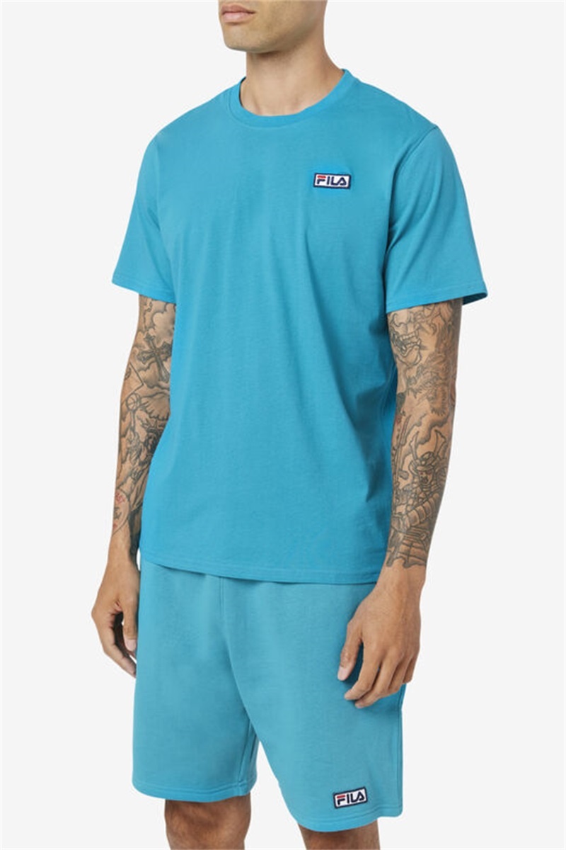 Turquoise Men's Fila Skylar Tee | Saudi Arabia-694571