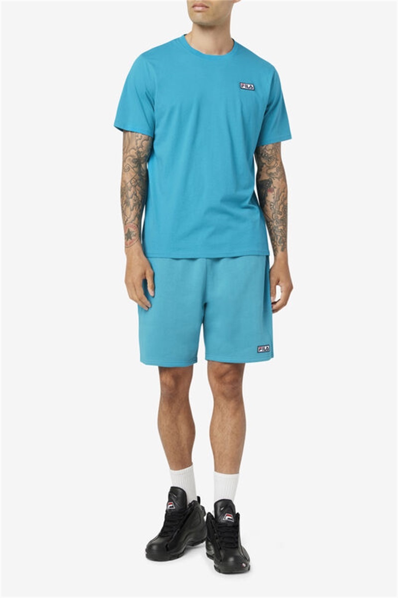 Turquoise Men's Fila Skylar Tee | Saudi Arabia-694571