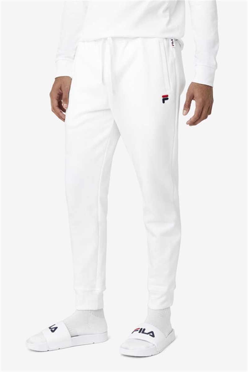 White Men's Fila Chardon Joggers | Saudi Arabia-286534