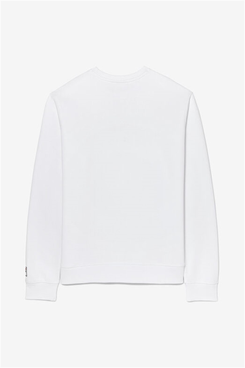 White Men's Fila Crewneck Sweatshirts | Saudi Arabia-924530