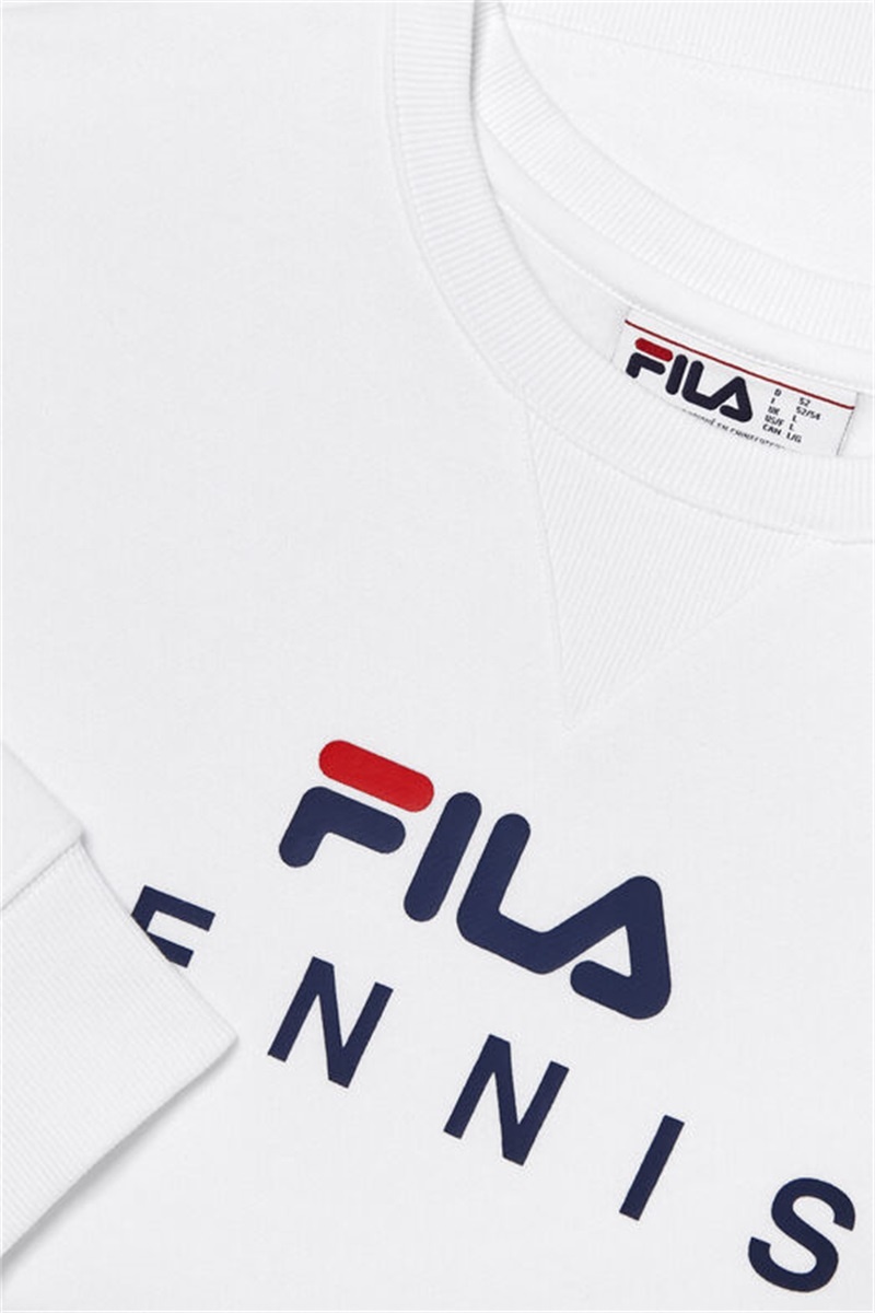 White Men's Fila Crewneck Sweatshirts | Saudi Arabia-924530