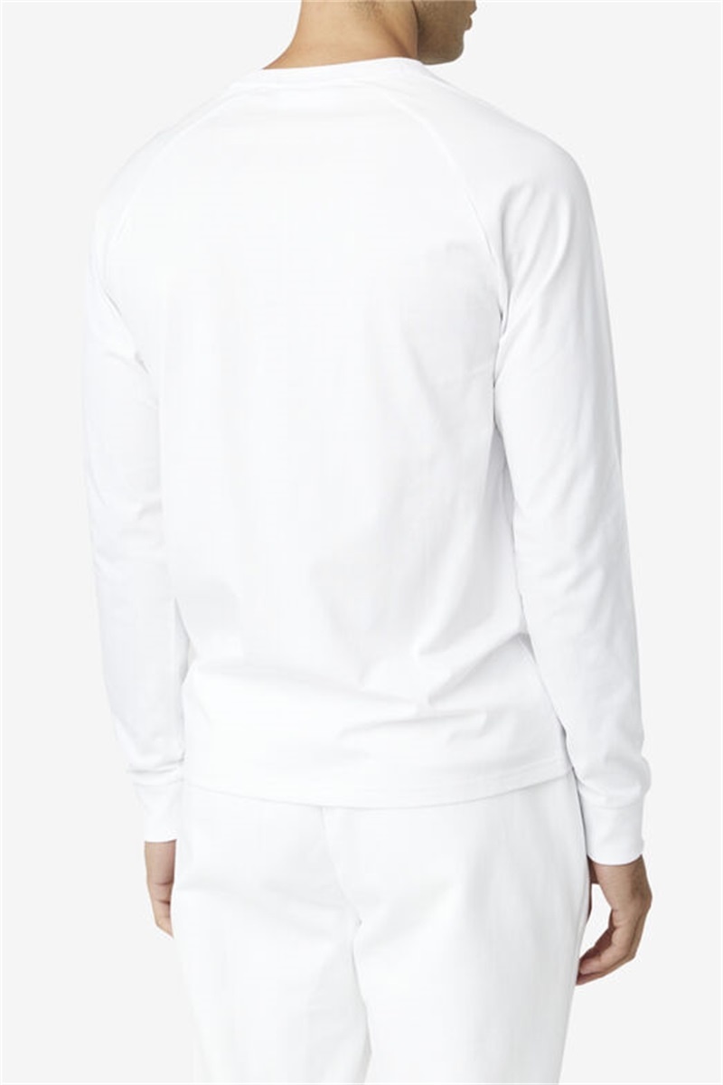 White Men's Fila Flynn Long Sleeve Tee | Saudi Arabia-406218