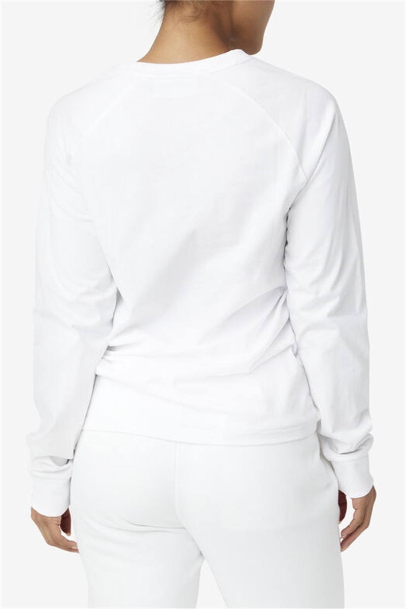 White Men's Fila Flynn Long Sleeve Tee | Saudi Arabia-406218