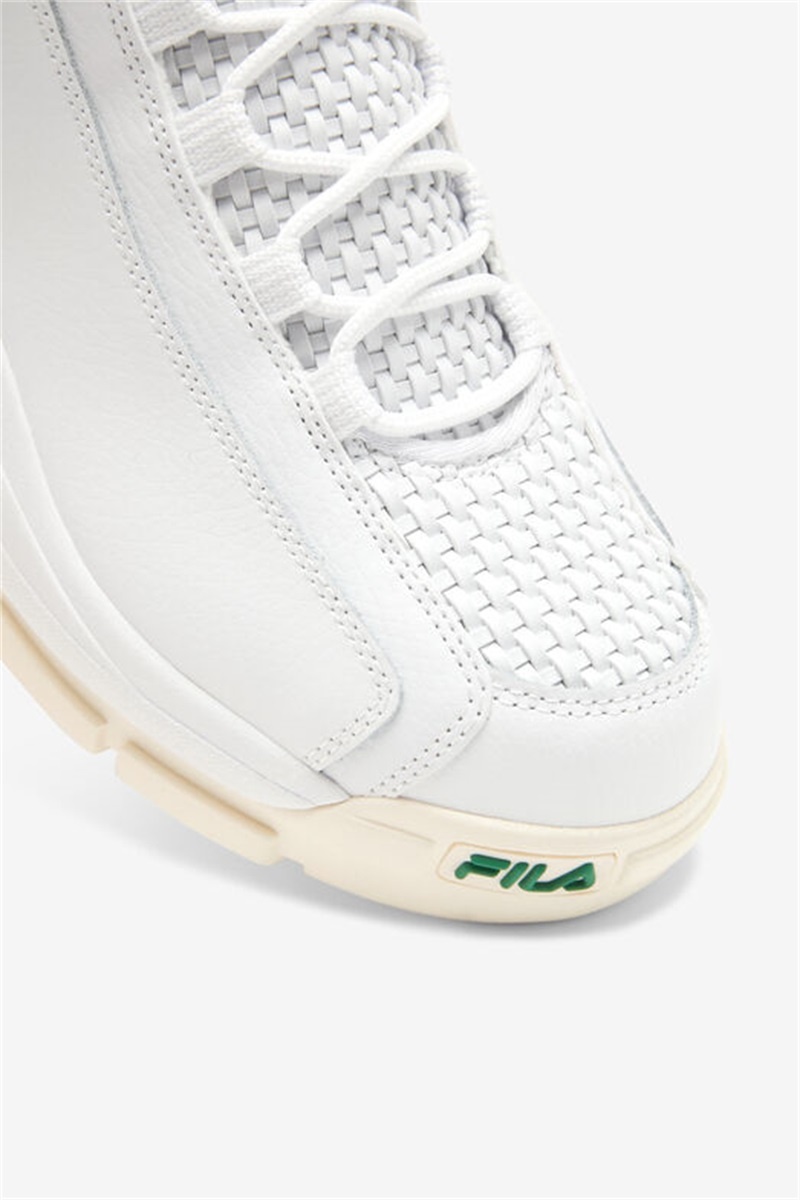 White Men's Fila Grant Hill 2 Woven Sneakers | Saudi Arabia-934150