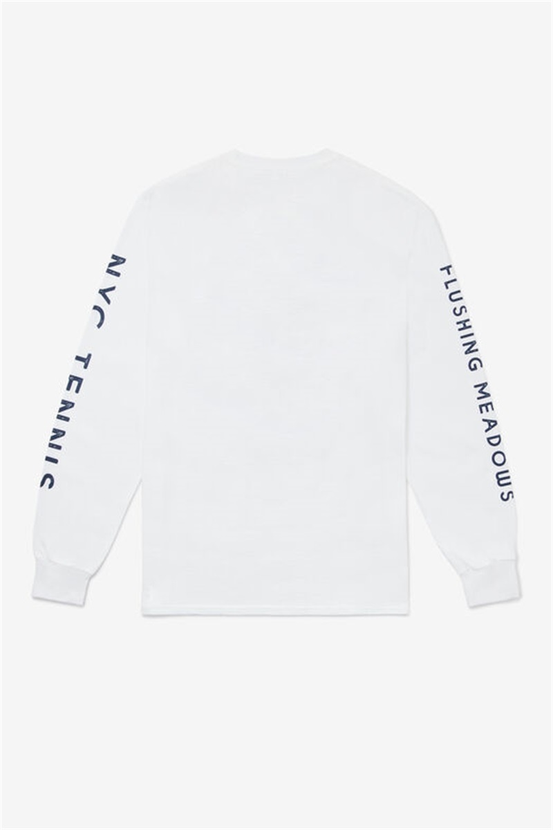 Fila Nyc Long Sleeve Saudi Arabia Sale White Mens Tee