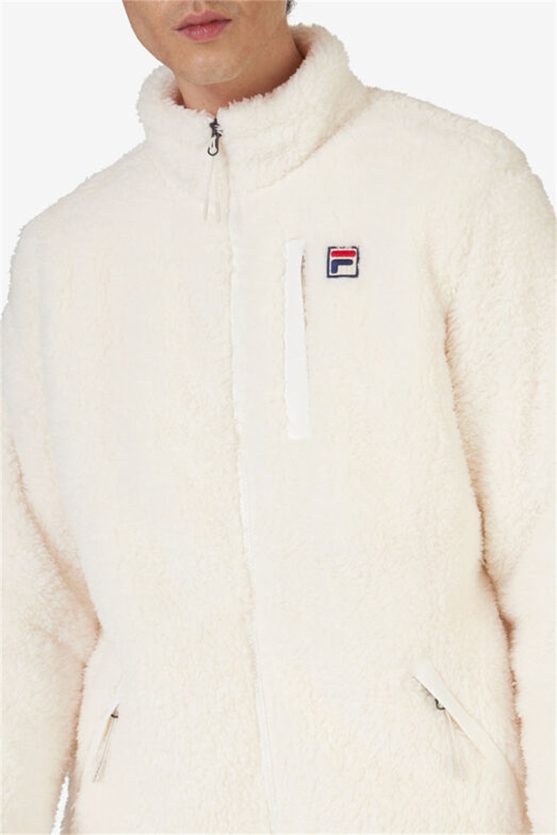 White Men's Fila Premium Sherpa Jackets | Saudi Arabia-132589