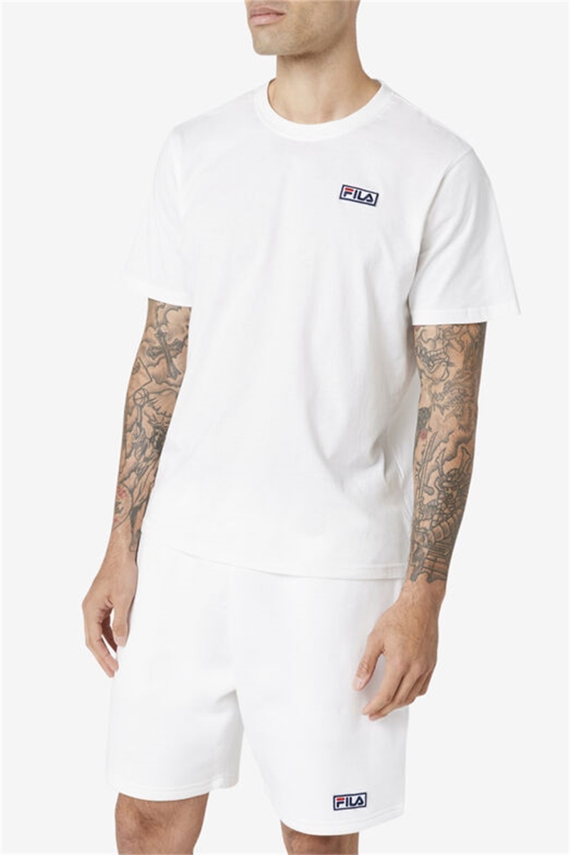 White Men's Fila Skylar Tee | Saudi Arabia-308742