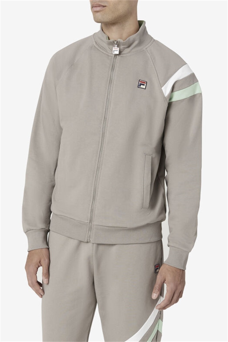 White Men's Fila Stance Track Jackets | Saudi Arabia-396108