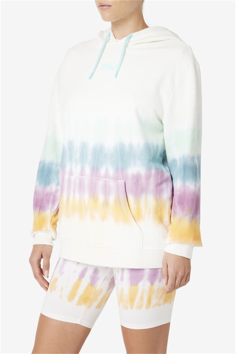 White Women's Fila Aerolynn Tie Dye Hoodie | Saudi Arabia-041328