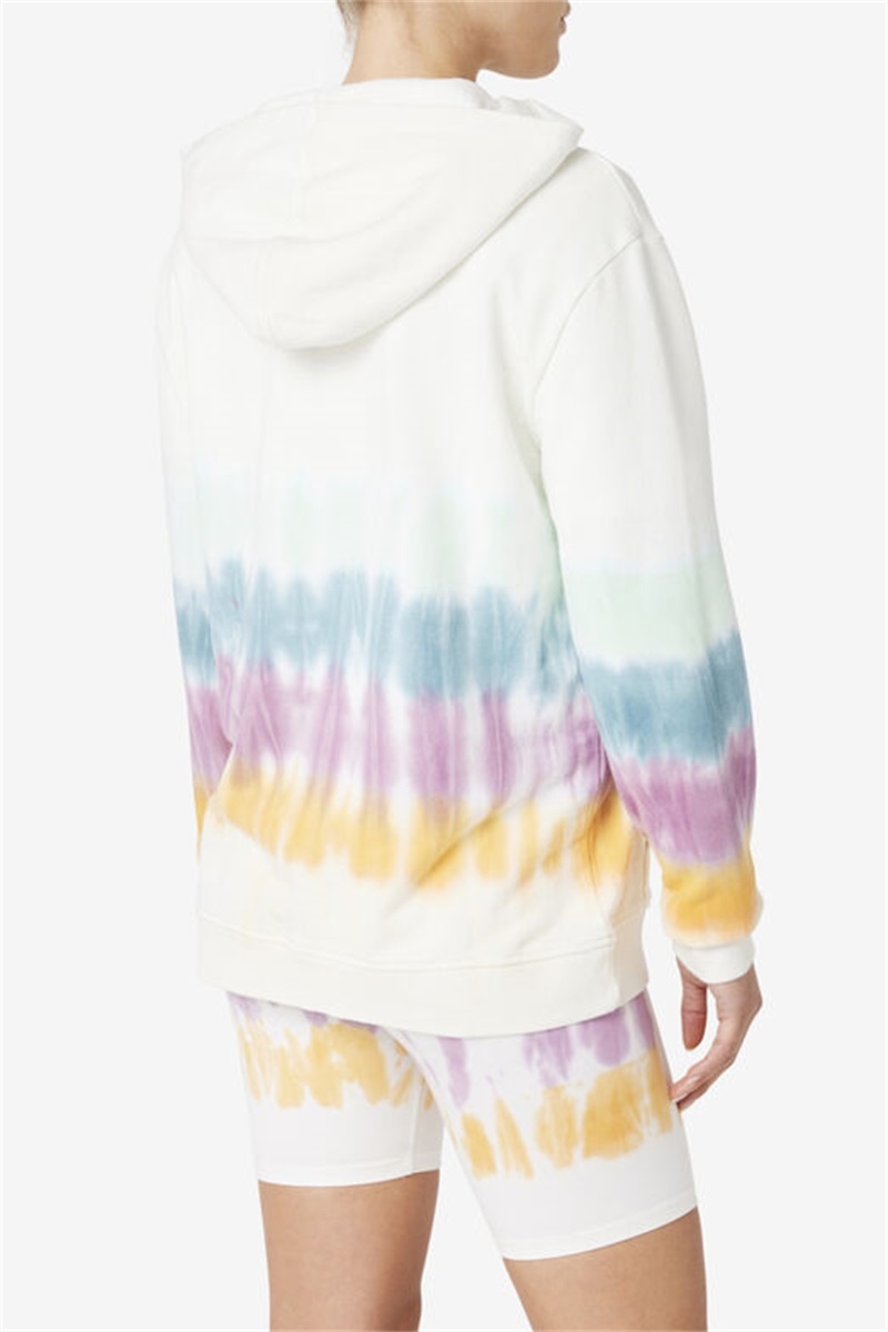 White Women's Fila Aerolynn Tie Dye Hoodie | Saudi Arabia-041328