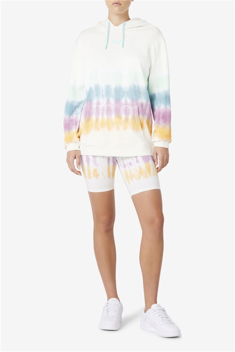 White Women's Fila Aerolynn Tie Dye Hoodie | Saudi Arabia-041328