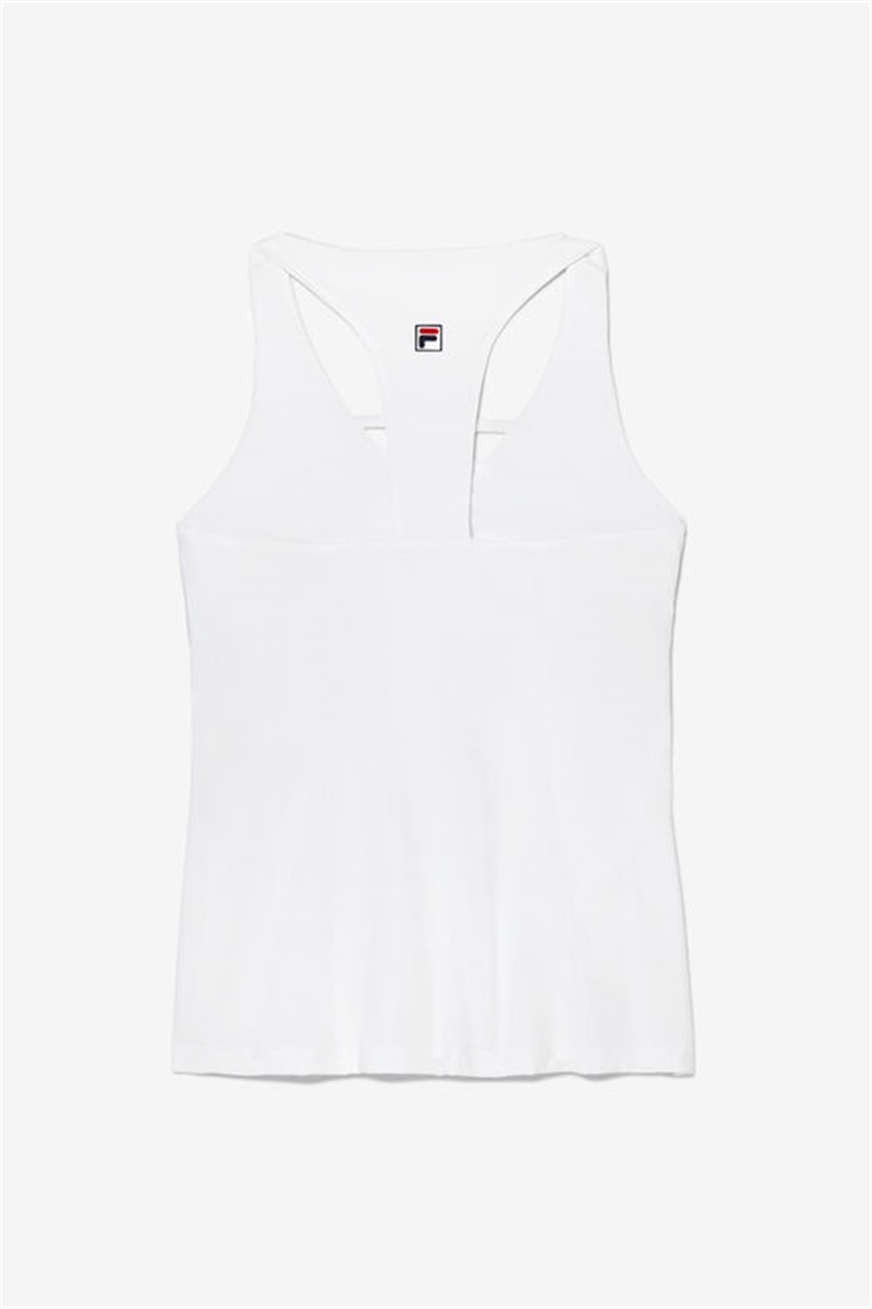 White Women's Fila Essentials Halter Tanks | Saudi Arabia-472150