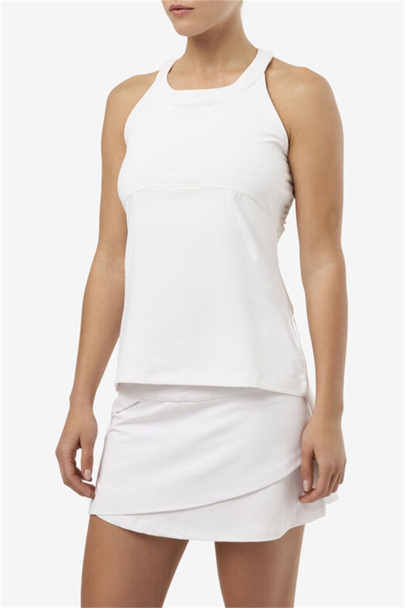 White Women's Fila Essentials Halter Tanks | Saudi Arabia-180423