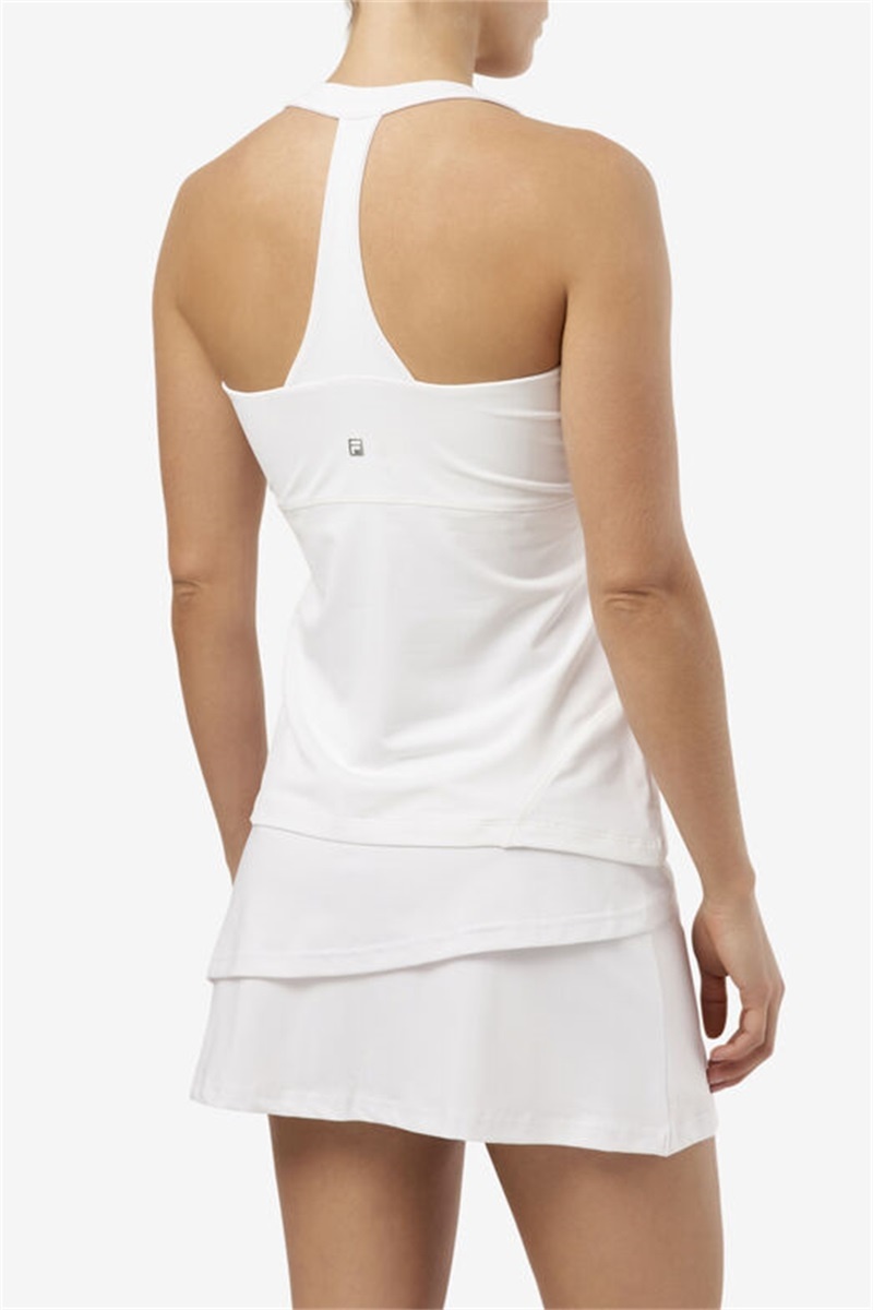 White Women's Fila Essentials Halter Tanks | Saudi Arabia-180423