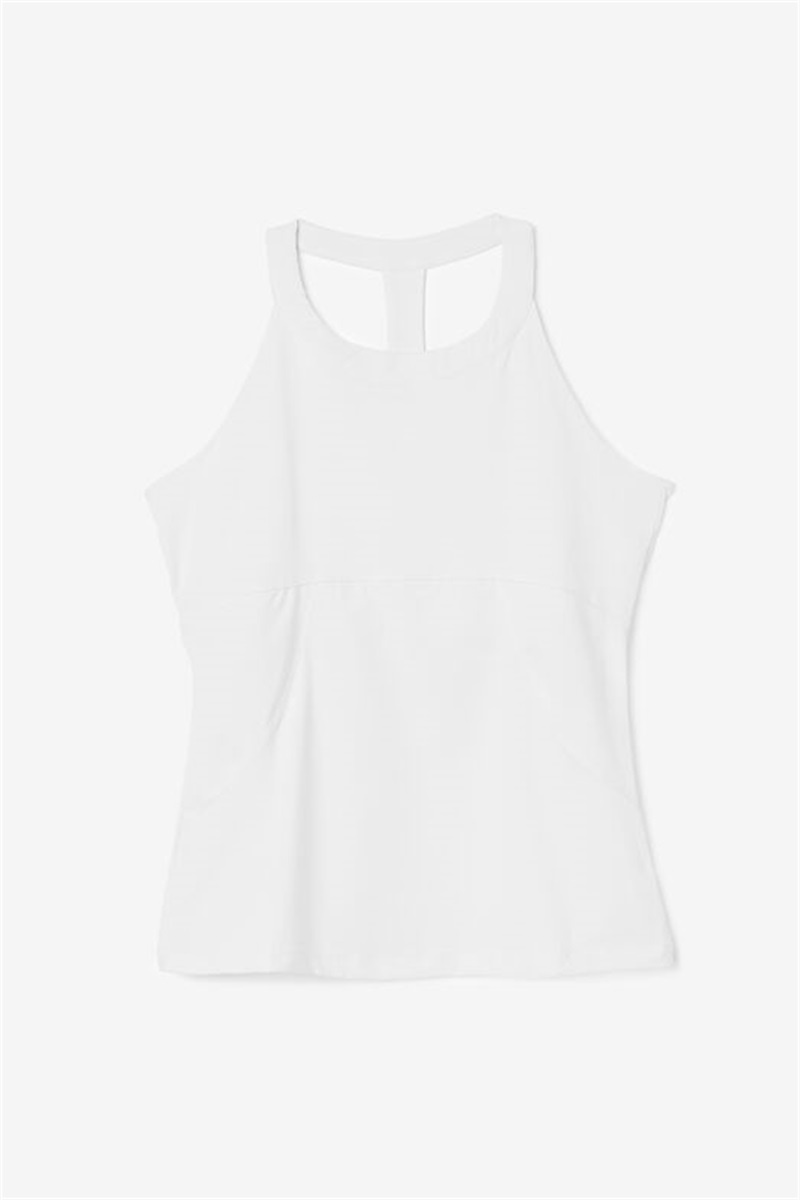 White Women\'s Fila Essentials Halter Tanks | Saudi Arabia-180423