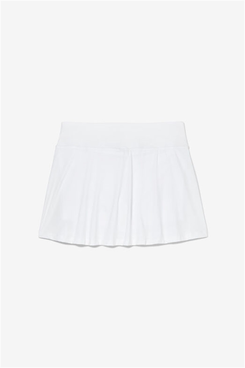 White Women's Fila Essentials Long Flirty Skirts | Saudi Arabia-675218