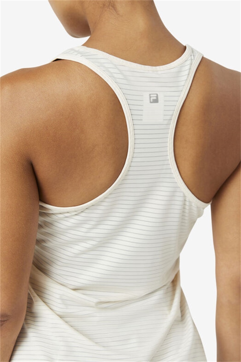 White Women's Fila Essentials Racerback Tanks | Saudi Arabia-215937