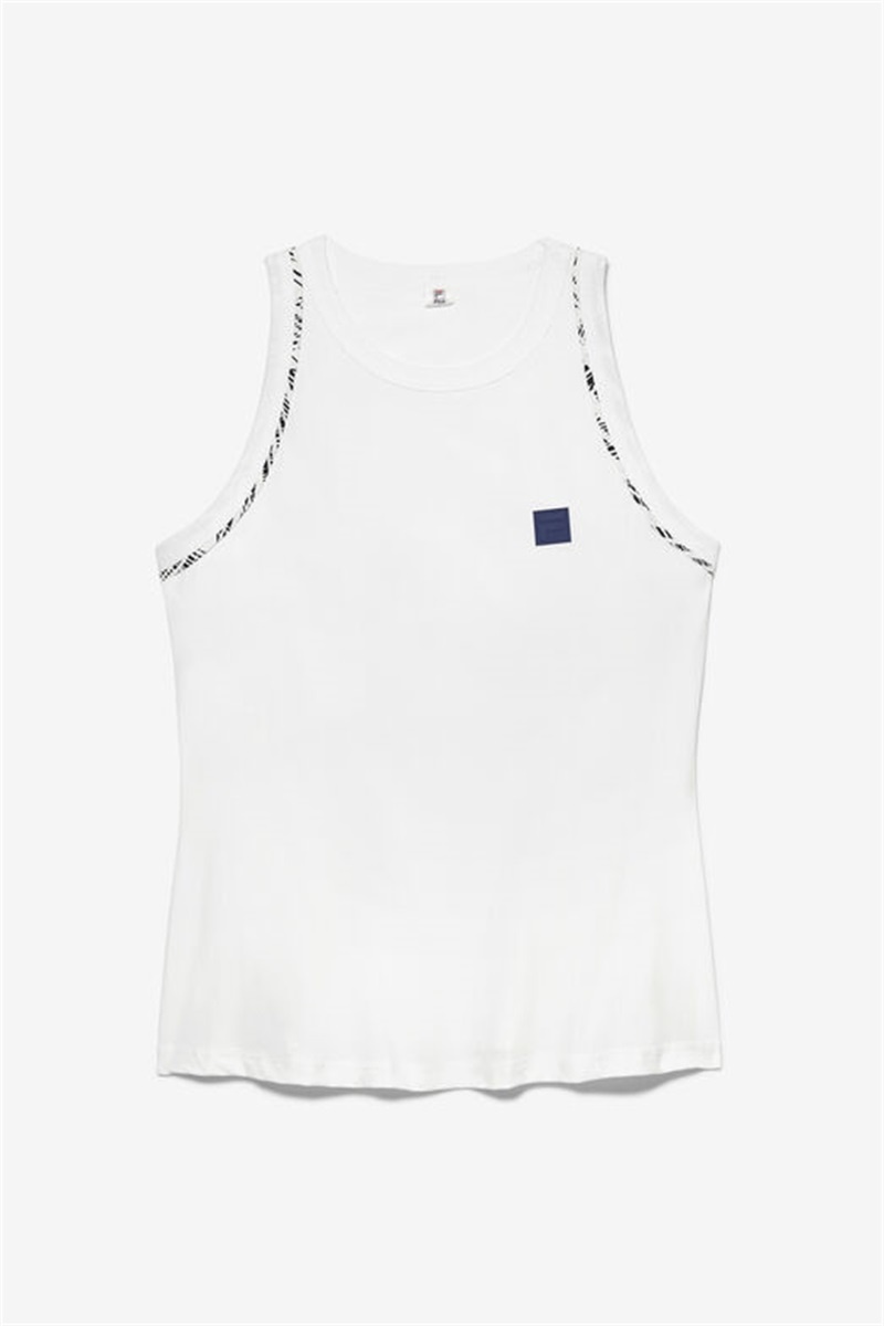 White Women\'s Fila Foul Line High Neck Tanks | Saudi Arabia-076483