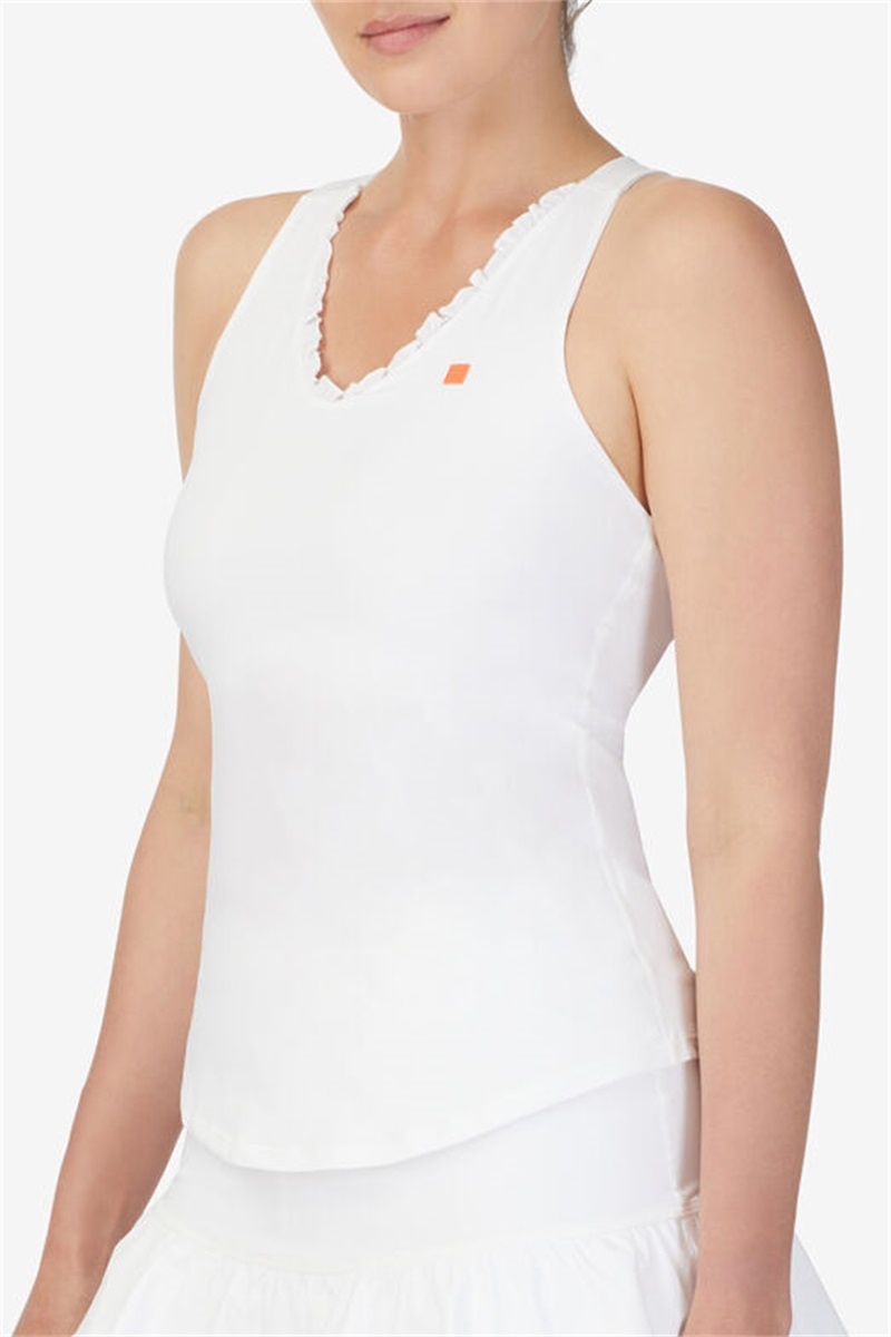 White Women's Fila Groundbreaker Racerback Tanks | Saudi Arabia-215468