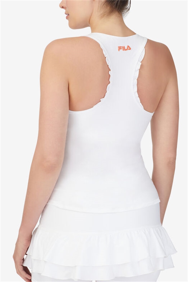 White Women's Fila Groundbreaker Racerback Tanks | Saudi Arabia-215468