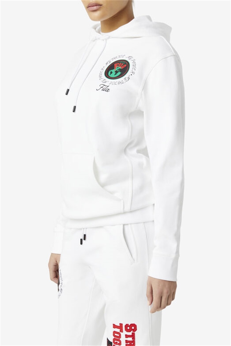 White Women's Fila Hunt Hoodie | Saudi Arabia-895140