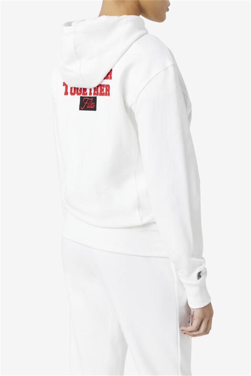 White Women's Fila Hunt Hoodie | Saudi Arabia-895140