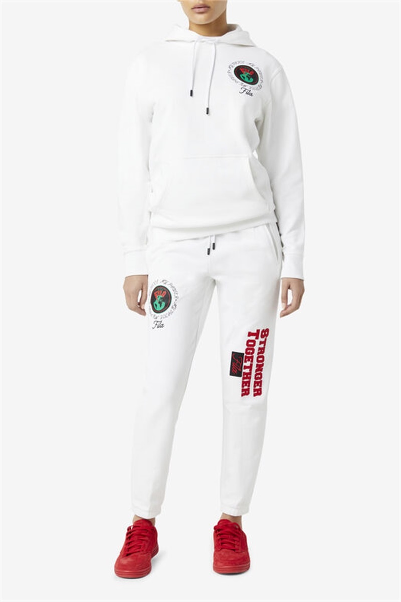 White Women's Fila Hunt Hoodie | Saudi Arabia-895140