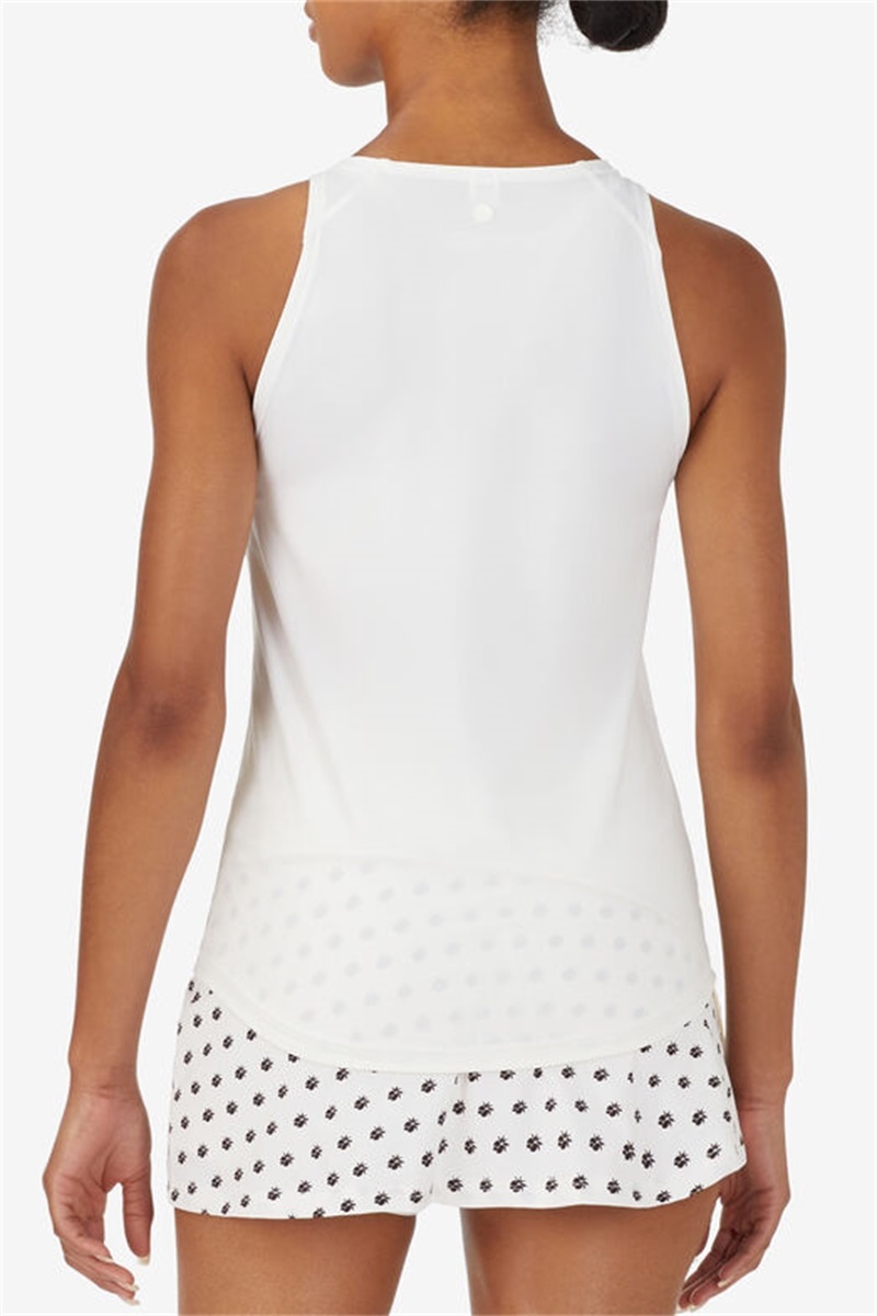 White / Black Women's Fila Wild Card Full Coverage Tanks | Saudi Arabia-903561