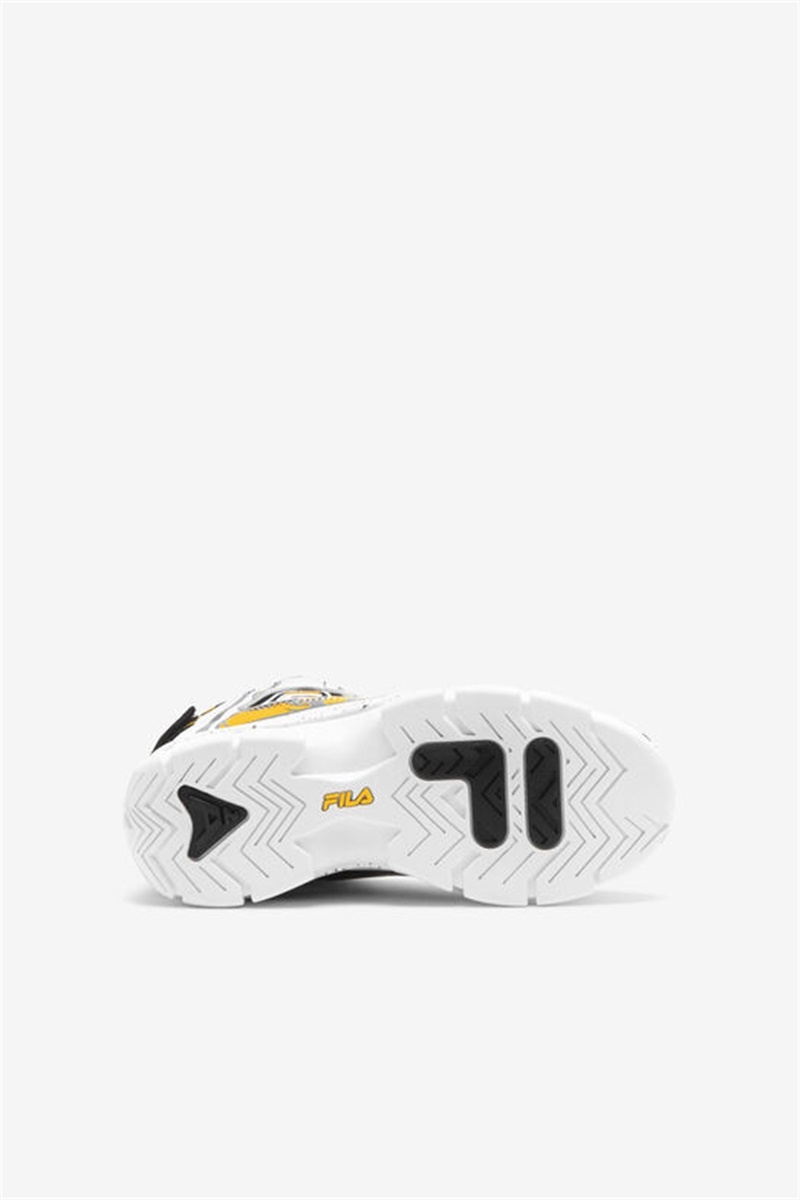 White / Black / Lemon Kids' Fila Grant Hill 2 Racing Shoes | Saudi Arabia-609374