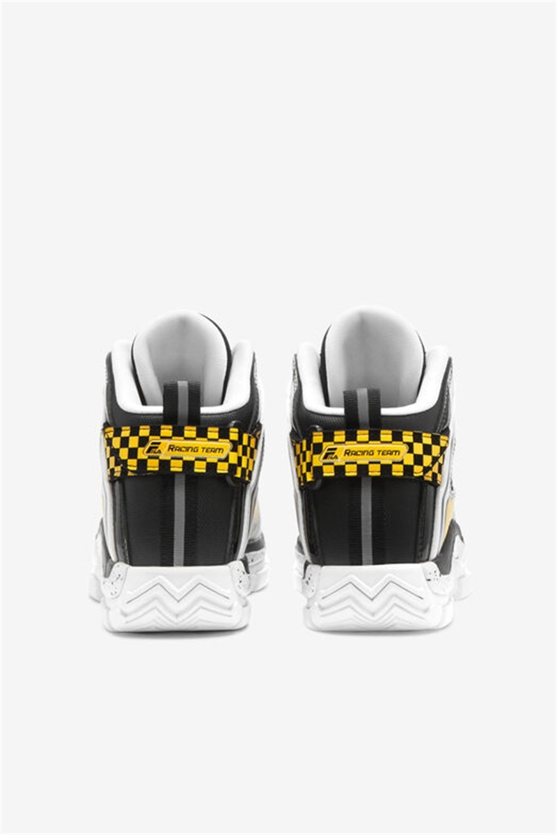 White / Black / Lemon Kids' Fila Grant Hill 2 Racing Shoes | Saudi Arabia-609374