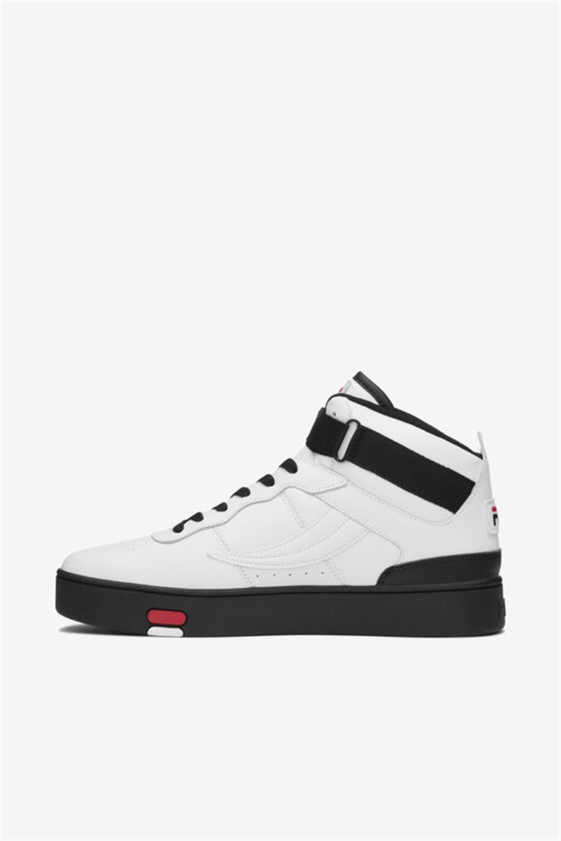 White / Black / Red Men's Fila V-10 Lux Sneakers | Saudi Arabia-823459