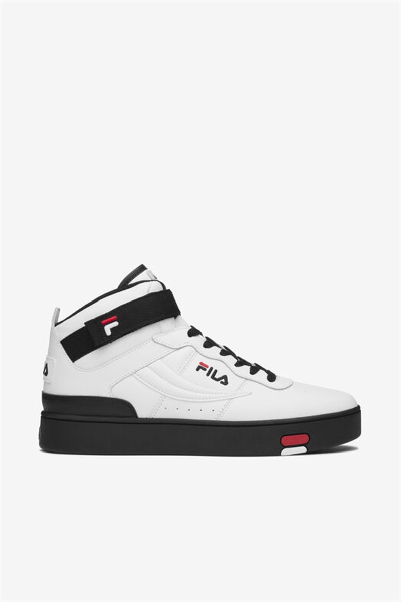 White / Black / Red Men\'s Fila V-10 Lux Sneakers | Saudi Arabia-823459