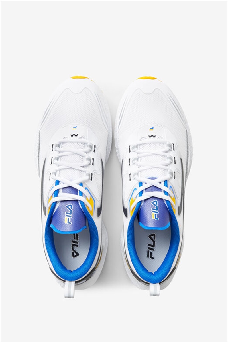 White / Blue / Gold Men's Fila Tactik 3 Stimulus Shoes | Saudi Arabia-307216