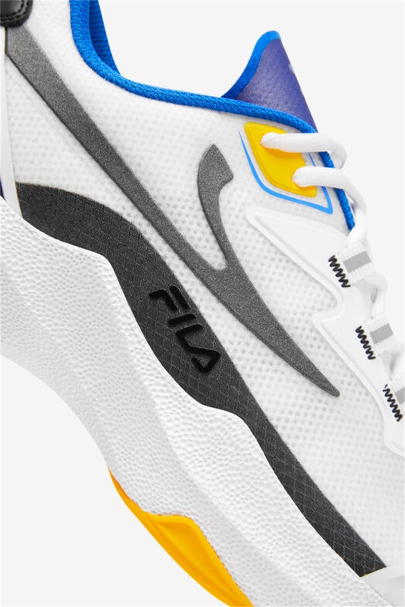 White / Blue / Gold Men's Fila Tactik 3 Stimulus Shoes | Saudi Arabia-307216