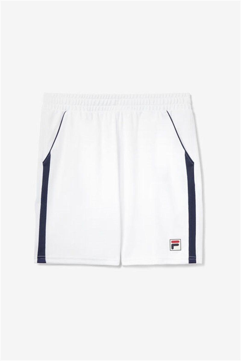 White / Navy / Red Men\'s Fila Essentials H Knit Shorts | Saudi Arabia-806927