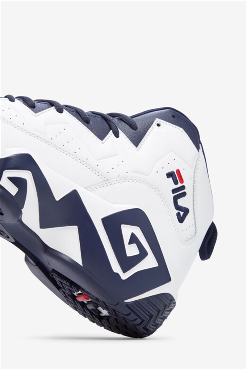 White / Navy / Red Men's Fila MB Sneakers | Saudi Arabia-567192