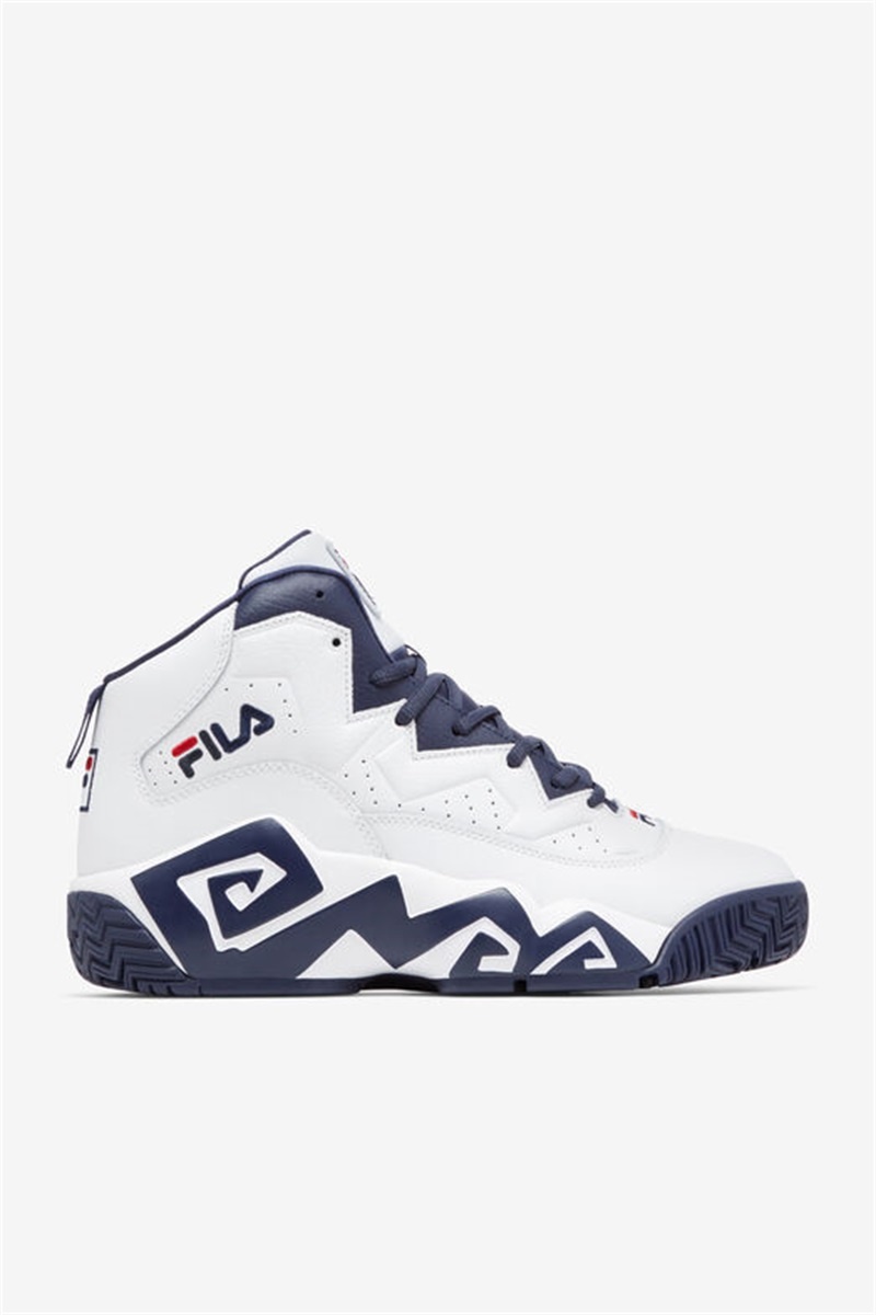 White / Navy / Red Men\'s Fila MB Sneakers | Saudi Arabia-567192