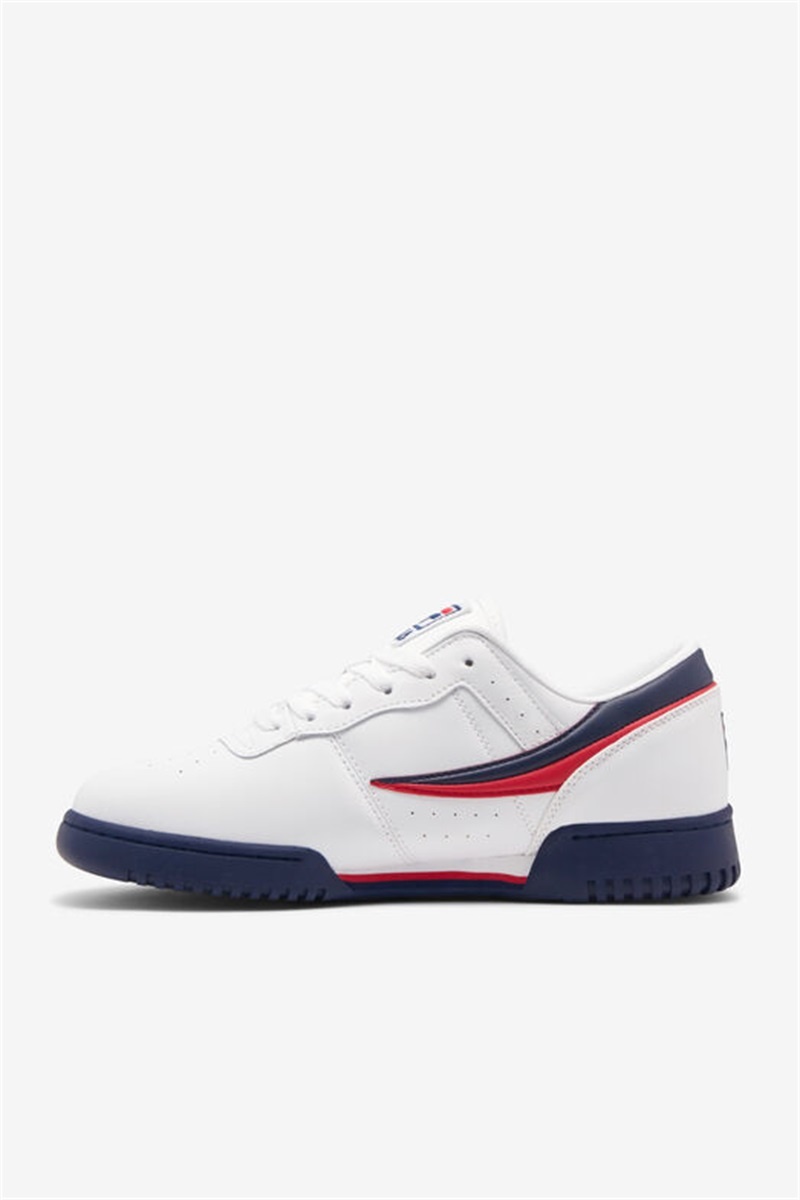 White / Navy / Red Men's Fila Original Fitness Shoes | Saudi Arabia-189053