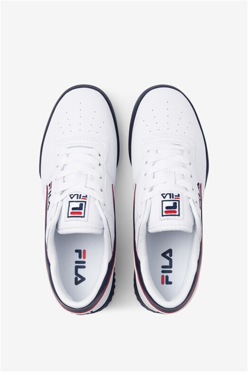 White / Navy / Red Men's Fila Original Fitness Shoes | Saudi Arabia-189053